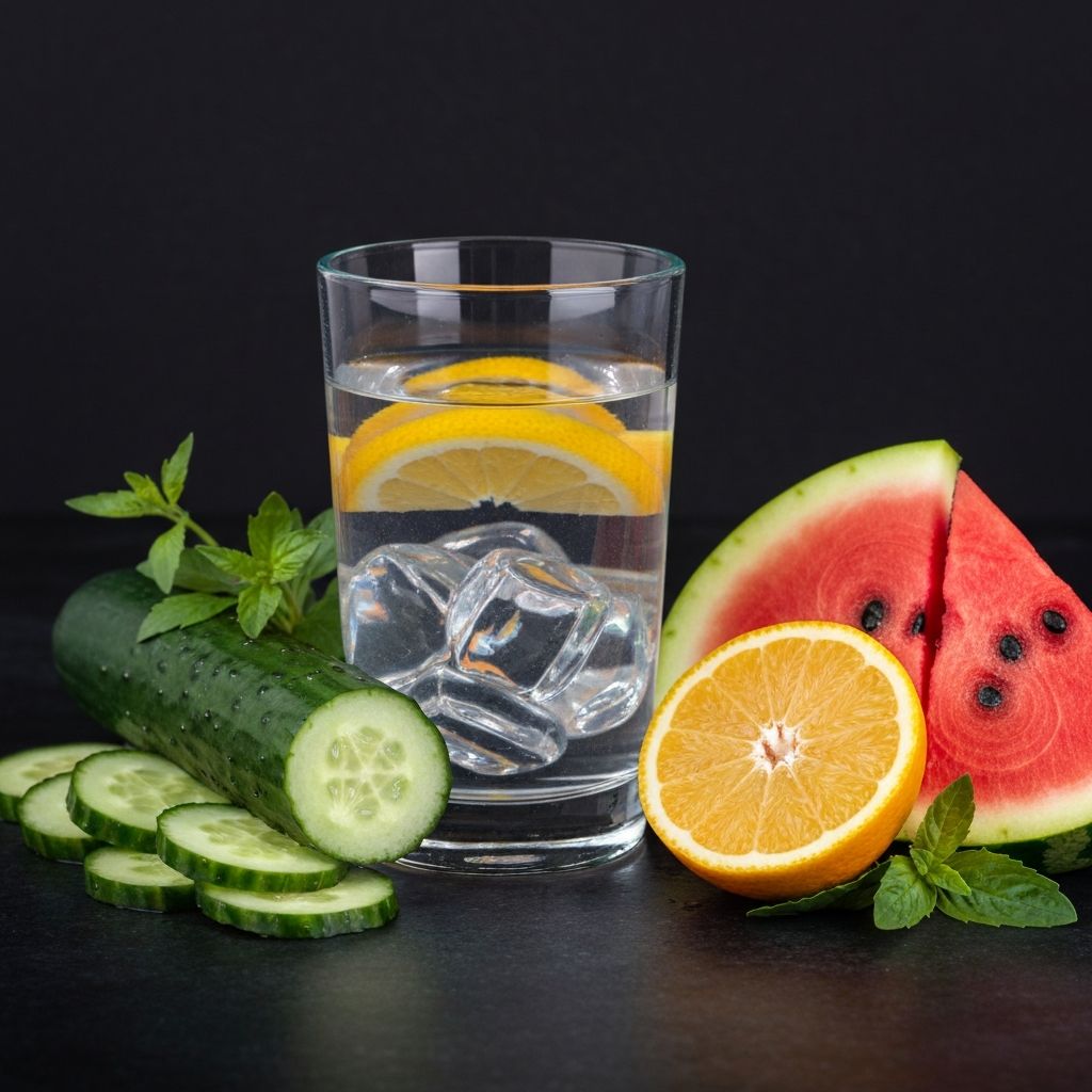 Water and hydrating foods for physiological balance